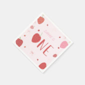 Strawberry 1. Berry Erster Geburtstag Napkins Serviette (Ecke)