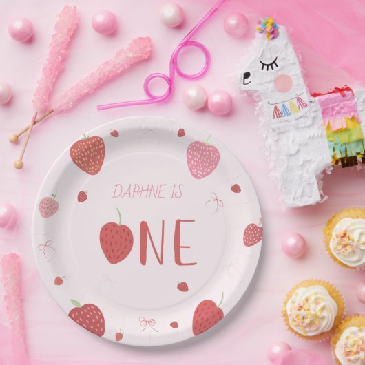 Strawberry 1. Berry Erster Geburtstag Teller (Party)