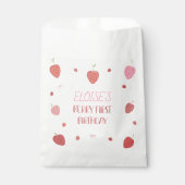 Strawberry 1. Berry First Birthday Favor Bags Geschenktütchen (Vorderseite)