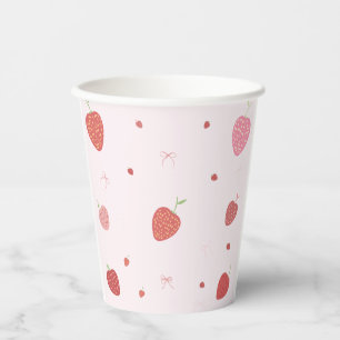 Strawberry 1. Berry First Birthday Paper Cups Pappbecher