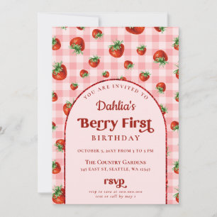 Strawberry 1. Geburtstag Berry Erster Geburtstag Einladung