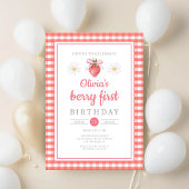 Strawberry 1. Geburtstag Berry Erster Geburtstag Einladung