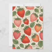 Strawberry 1. Geburtstag Berry Erster Geburtstag Einladung (Rückseite)