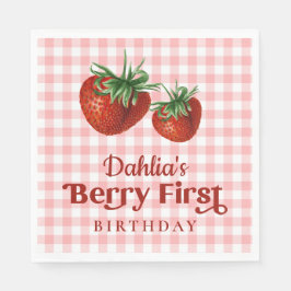 Strawberry 1. Geburtstag Berry Erster Geburtstag Serviette