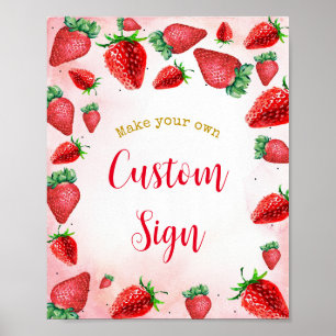 Strawberry 1. Geburtstag Berry Erstes benutzerdefi Poster