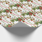 Strawberry 1. Geburtstag Berry First Geschenkpapier (Ecke)
