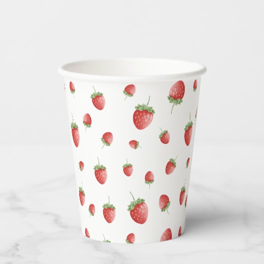 Strawberry 1. Geburtstag Berry First Pappbecher (Rückseite)