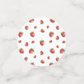 Strawberry 1. Geburtstag Berry First White Konfetti (Klein Vorderseite)