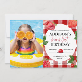 Strawberry 1. Geburtstag Berry Sweet Einladung