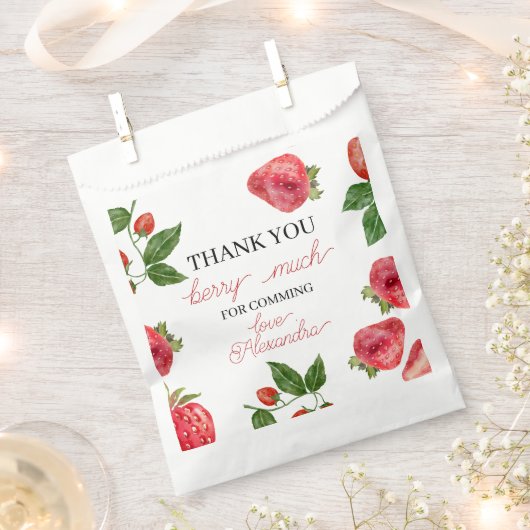 Strawberry 1. Geburtstag Berry Sweet Geschenktütchen (Ausgeschnitten)