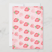 Strawberry 1. Geburtstag Einladung Berry First Swe (Rückseite)