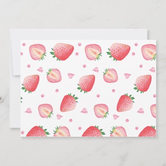 Strawberry 1. Geburtstag Einladung Berry Sweet (Rückseite)
