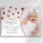 Strawberry 1. Geburtstag Einladung First Berry Swe