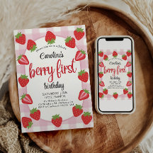 Strawberry 1. Geburtstag Party Berry