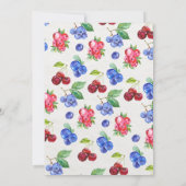 Strawberry 1. Geburtstag Party | Berry First Einladung (Rückseite)