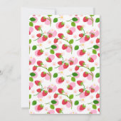 Strawberry 1. Geburtstag Party | Berry First Einladung (Rückseite)