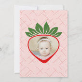 Strawberry 1. Geburtstag Party Berry First Einladung (Rückseite)