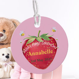 Strawberry 1. Geburtstag Party Berry First Geschenkanhänger