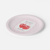 Strawberry 1. Geburtstag Party Berry First Pappteller (Schrägansicht)