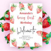 Strawberry 1. Geburtstag Party | Berry First Poster