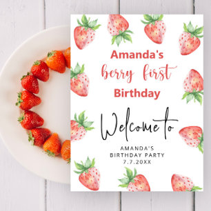 Strawberry 1. Geburtstag Party   Berry First Poster