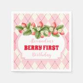 Strawberry 1. Geburtstag Party Berry First Serviette (Vorderseite)