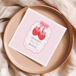 Strawberry 1. Geburtstag Party Berry First Serviette