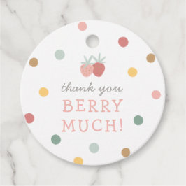 Strawberry 1. Geburtstag Party Geschenkanhänger