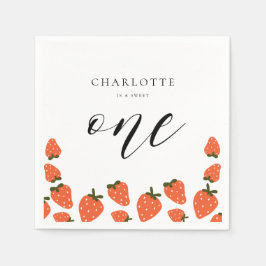 Strawberry 1. Geburtstag Party Serviette