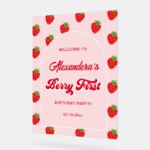 Strawberry 1. Geburtstag Party Willkommen Acrylschild (Winkel)