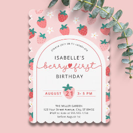 Strawberry 1. Geburtstag Sweet Invite | Berry Firs Einladung