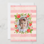 Strawberry 1. Geburtstag Vintag Berry Erstes Foto Einladung (Rückseite)