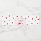 Strawberry 1. Geburtstag Wasserflaschenetikett (Einzelnes Label)