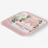 Strawberry 1st Berry First strawberry Birthday  Pappteller (Gewinkelt)