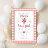 Strawberry 1st Birthday Berry First Birthday Einladung