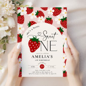 Strawberry 1st Birthday Berry Sweet One Einladung