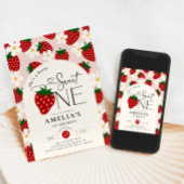 Strawberry 1st Birthday Berry Sweet One Einladung