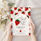 Strawberry 1st Birthday Berry Sweet One Einladung