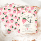 Strawberry 1st Birthday Berry Sweet One Pink Einladung