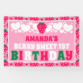 Strawberry 1st Birthday Celebration Banner (Horizontal)
