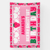 Strawberry 1st Birthday Celebration Banner (Vertikal)