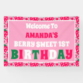 Strawberry 1st Birthday Celebration Welcome Banner (Horizontal)