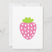 Strawberry 1st Birthday Invite First Berry Sweet Einladung (Rückseite)