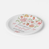 Strawberry 1st Birthday Invite First Berry Sweet Pappteller (Schrägansicht)