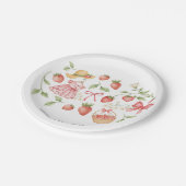 Strawberry 1st Birthday Invite First Berry Sweet Pappteller (Schrägansicht)