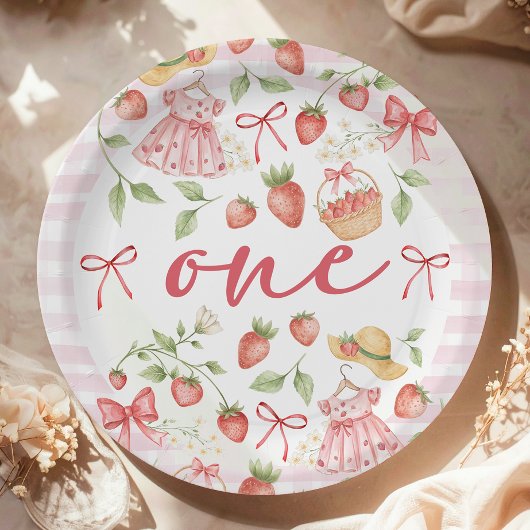 Strawberry 1st Birthday Invite First Berry Sweet Pappteller