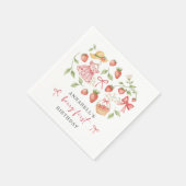 Strawberry 1st Birthday Invite First Berry Sweet Serviette (Ecke)