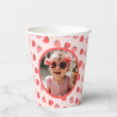 Strawberry 1st Birthday Party Berry First Photo Pappbecher (Rückseite)