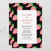 Strawberry 1st Summer Birthday Baby Girl Einladung (Vorne/Hinten)
