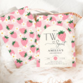 Strawberry 2nd Birthday Two Sweet Pink Einladung